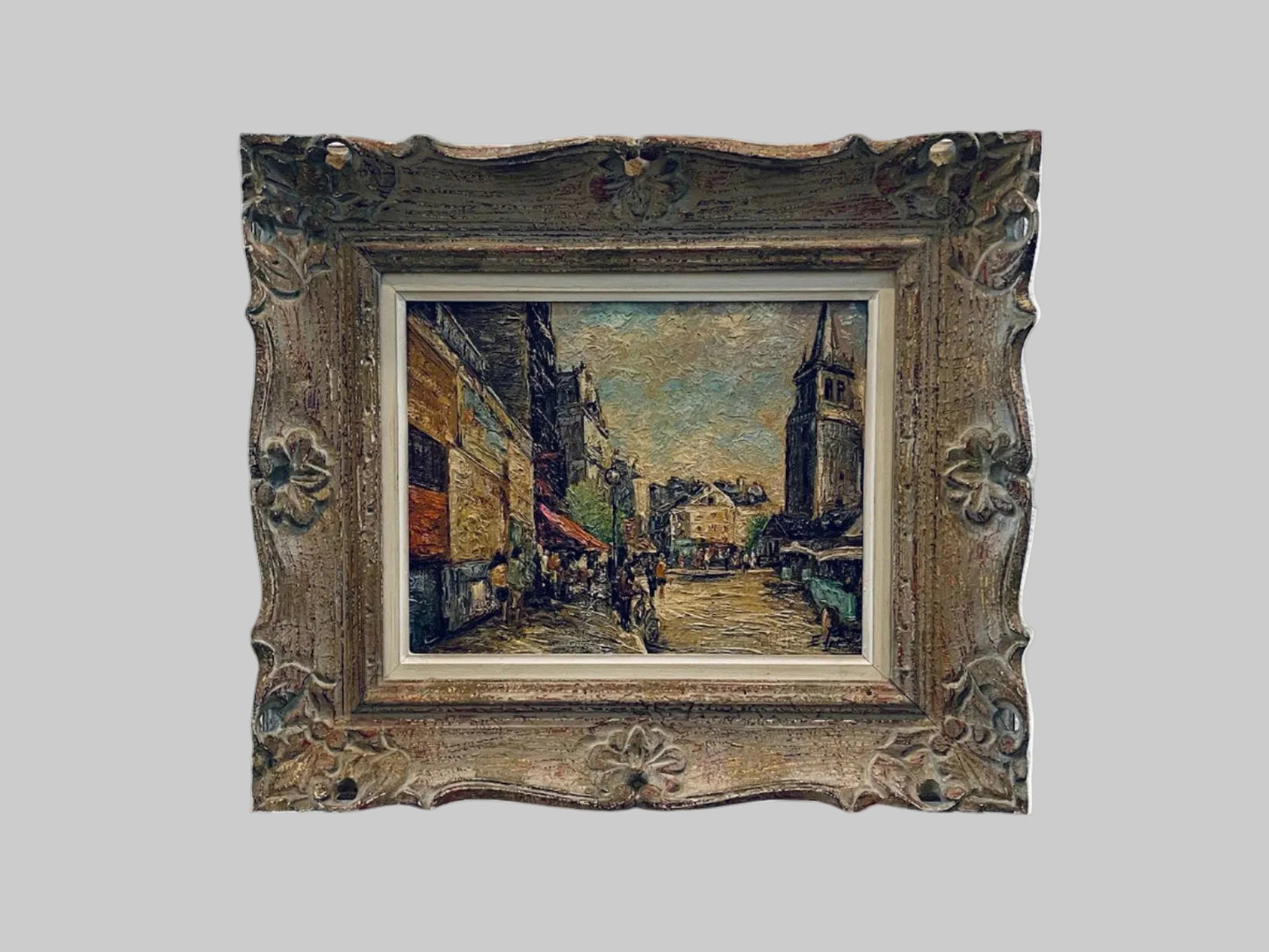 Impressionist Parisian City Scene Signed E Perez Oil On Canvas