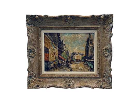Impressionist Parisian City Scene Signed E Perez Oil On Canvas