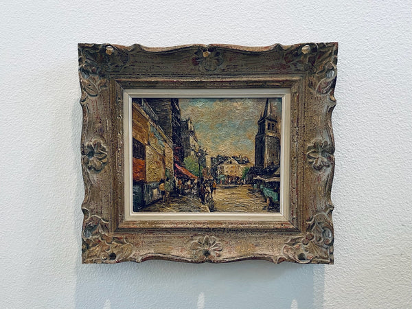 Impressionist Parisian City Scene Signed Oil Painting On Canvas