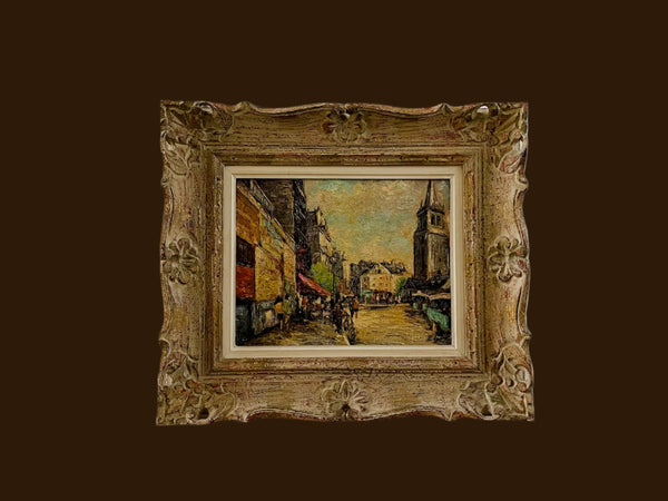 Impressionist Parisian City Scene Signed Oil Painting On Canvas