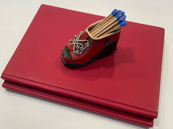 Austrian Design Red Leather Mini Boot loose Match Hold With Brass Nails