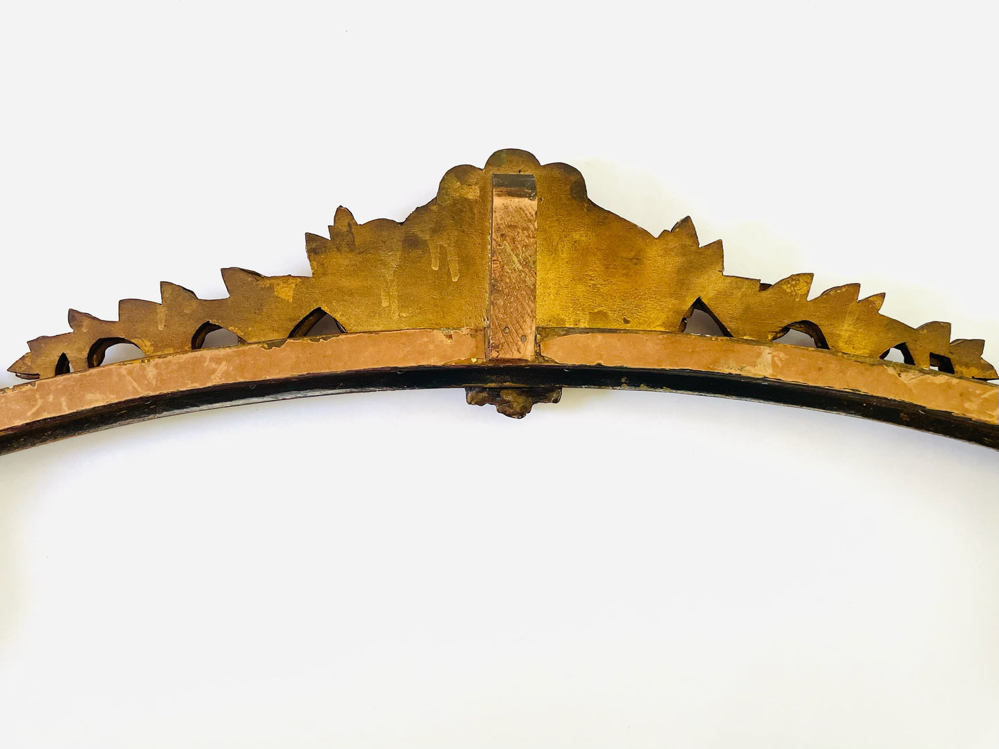 Rococo Shell Crest Floral Antique Gold Mirror Frame