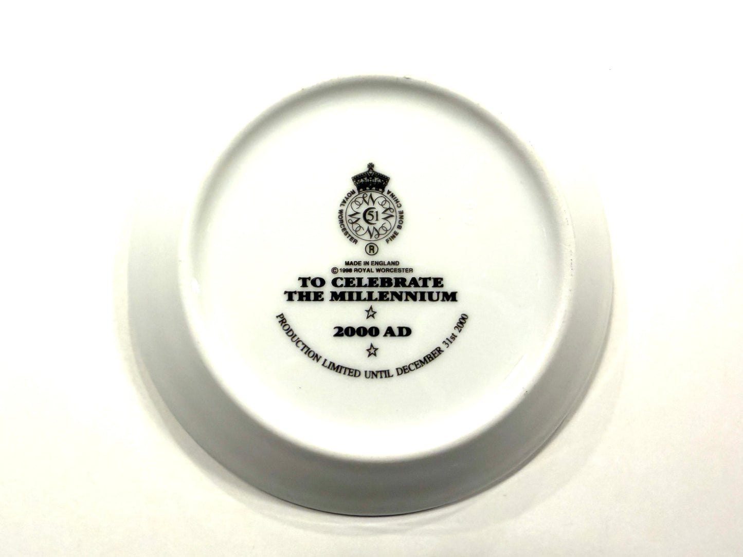 Royal Worcester Made In England Fine Bone China Plate To Celebrate The Millenium