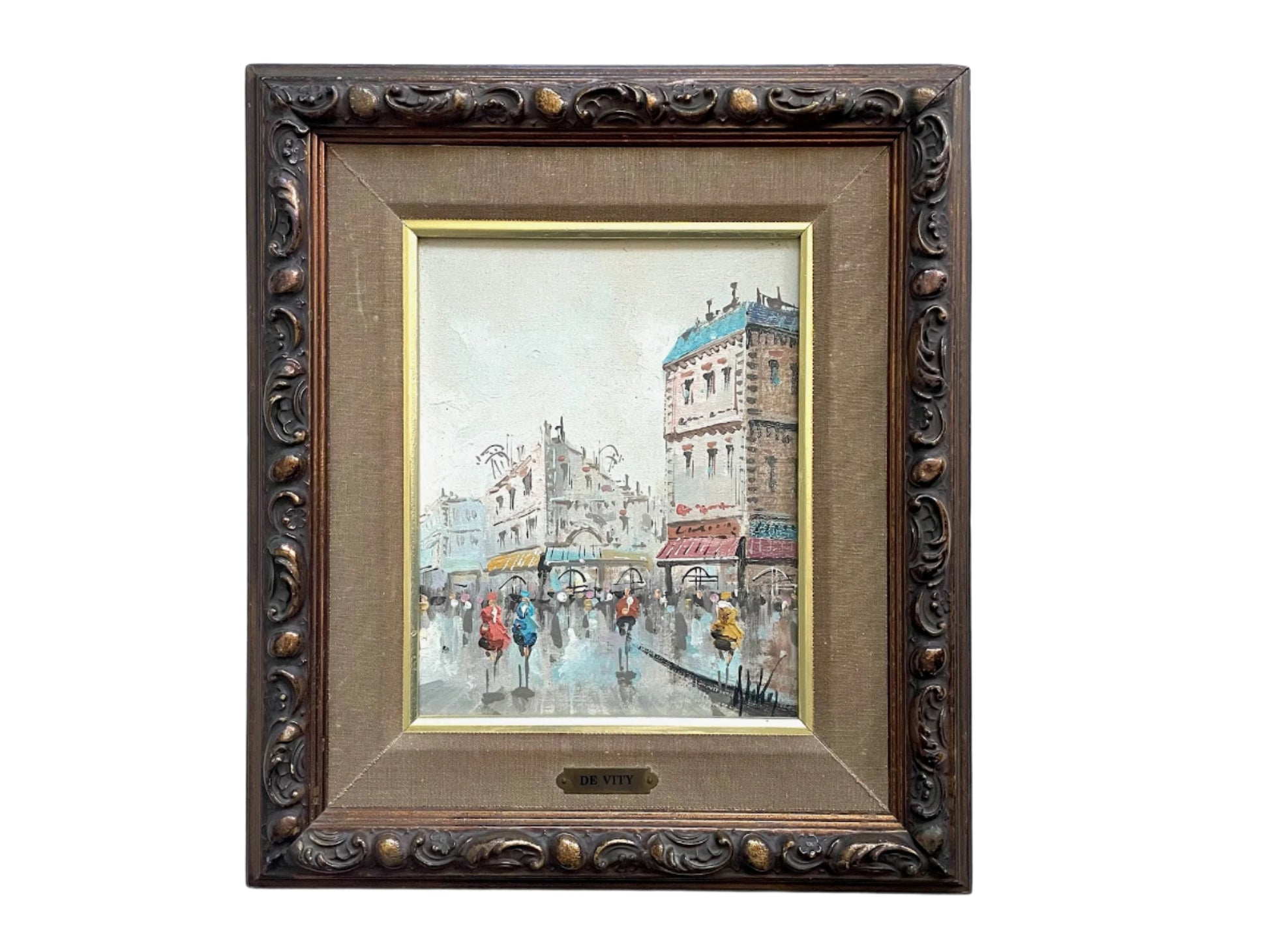 De Vity Impressionist Cityscape View of Paris Signed Painting