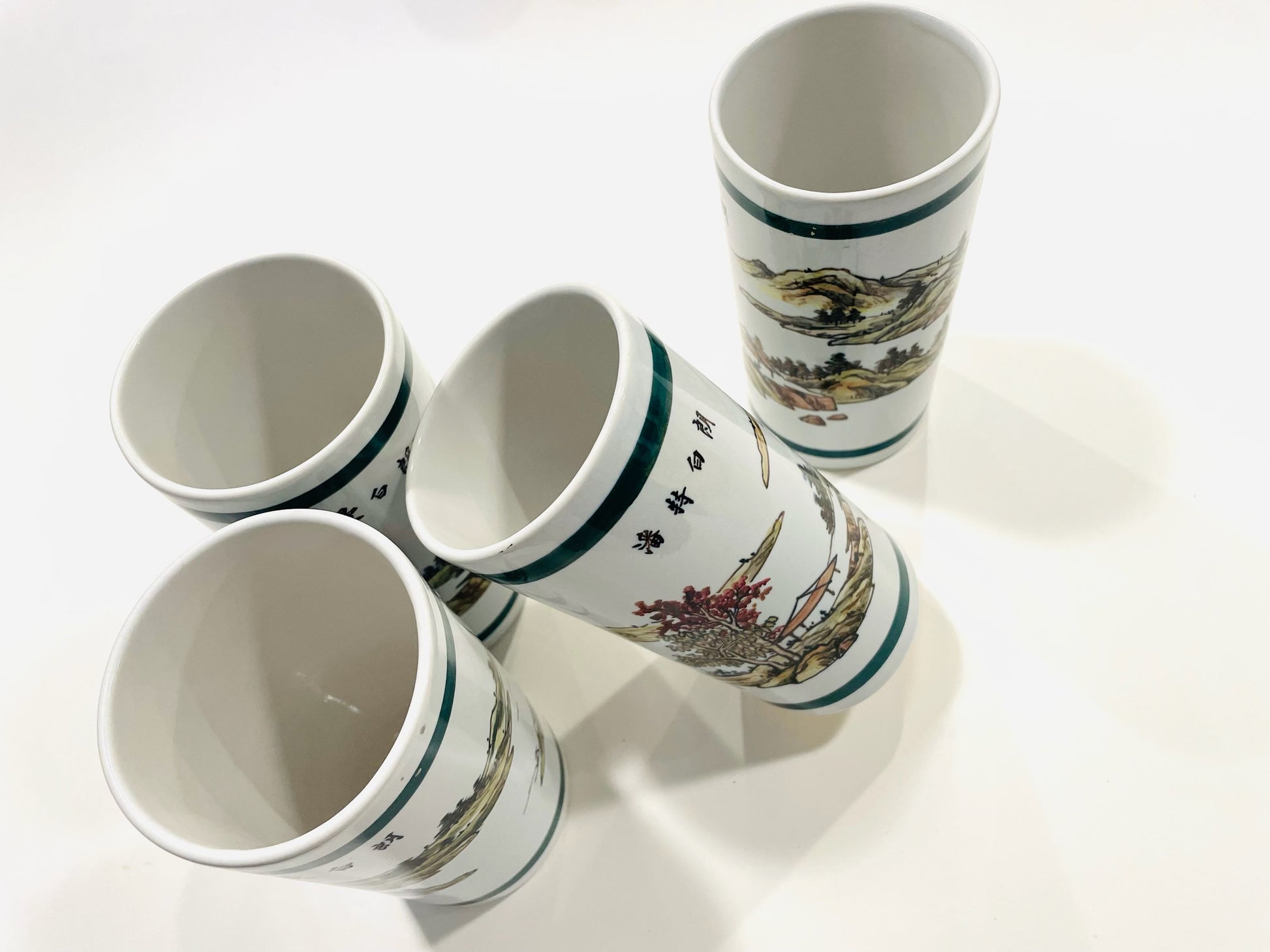 Point Blanc Taiwan Roc Five Celadon Glazed Porcelain Tumblers
