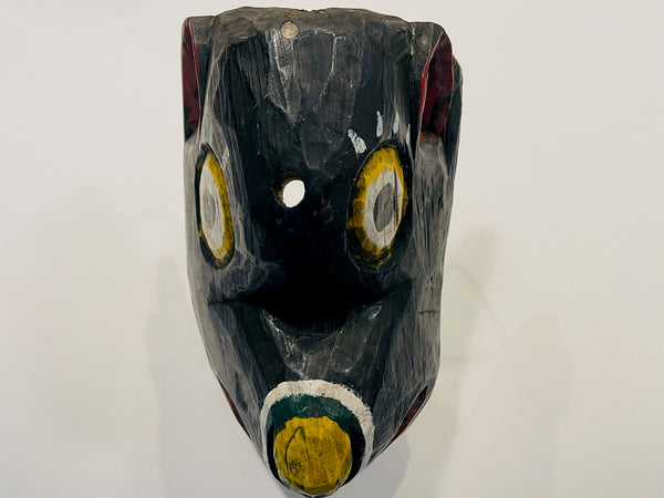 Ceremonial Hand Carved Painted Folk Art Geometric Animal Mask