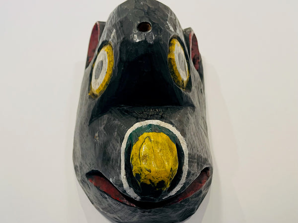 Ceremonial Hand Carved Painted Folk Art Geometric Animal Mask