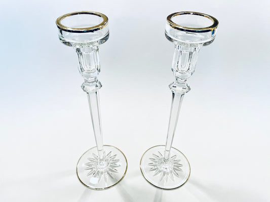 Rogaska Czech Crystal Signed Candlesticks