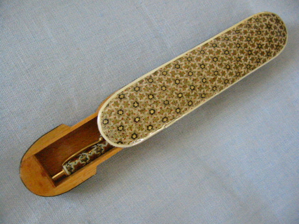 Persian Khatam Pencil Box Inlaid Marquetry Miniature Work