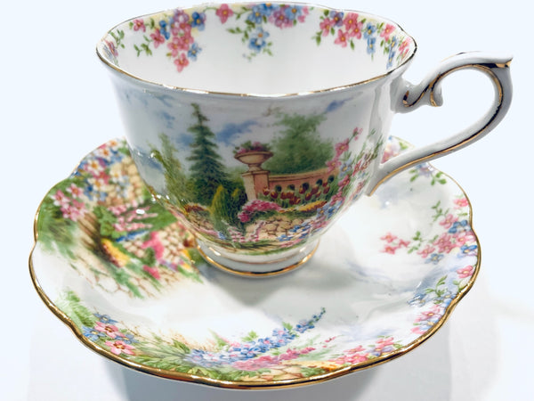 English Teacup Saucer Kentish Rockery Bone China Royal Albert