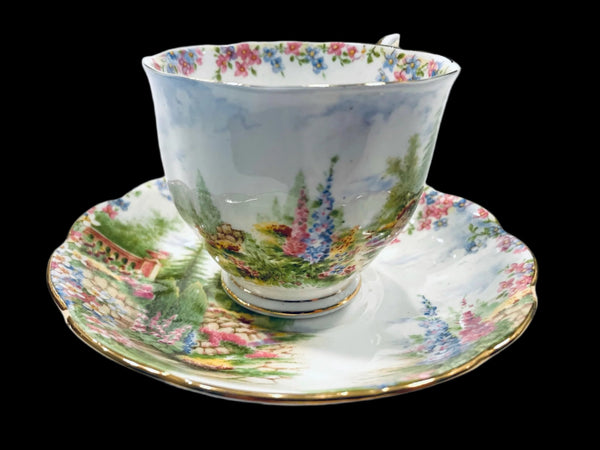 English Teacup Saucer Kentish Rockery Bone China Royal Albert