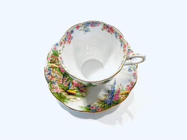 English Teacup Saucer Kentish Rockery Bone China Royal Albert