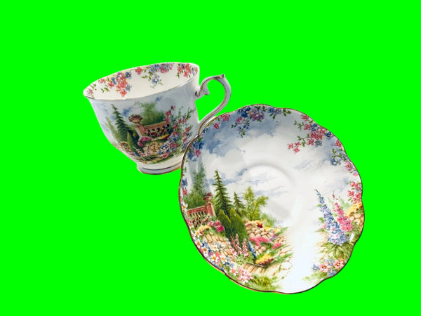 English Teacup Saucer Kentish Rockery Bone China Royal Albert