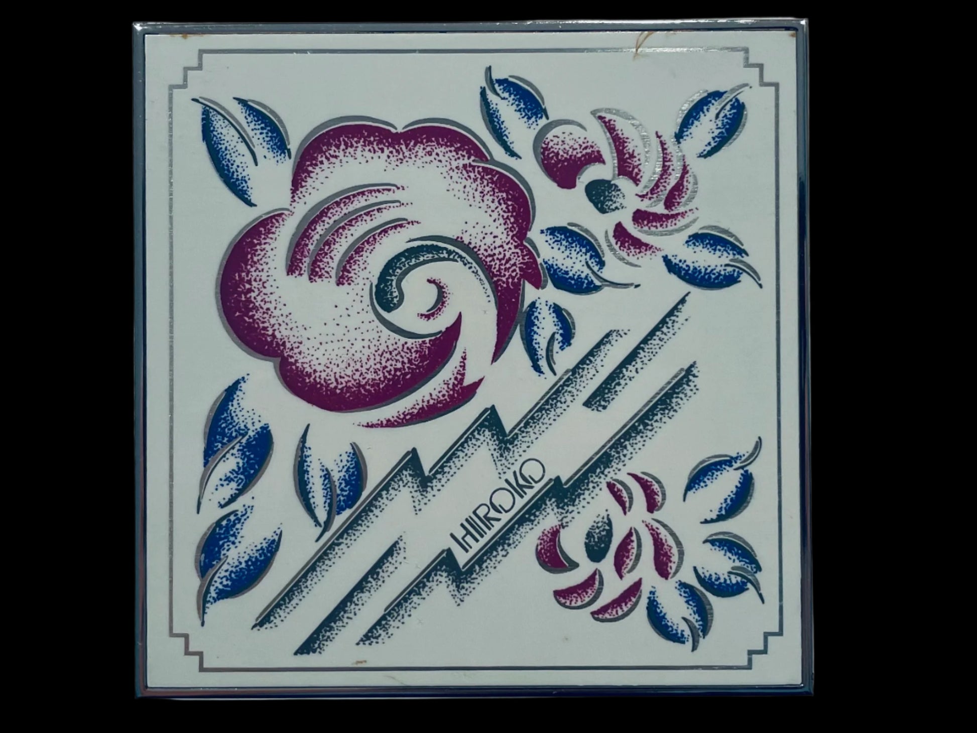 Koshino Hiroko Mirrored Powder Compact Floral Design