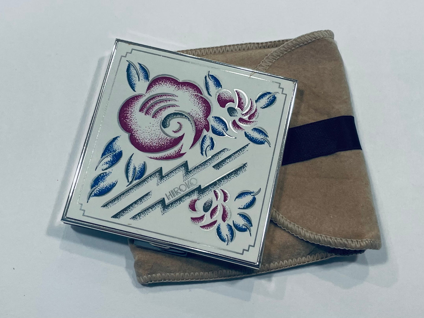 Koshino Hiroko Mirrored Powder Compact Floral Design
