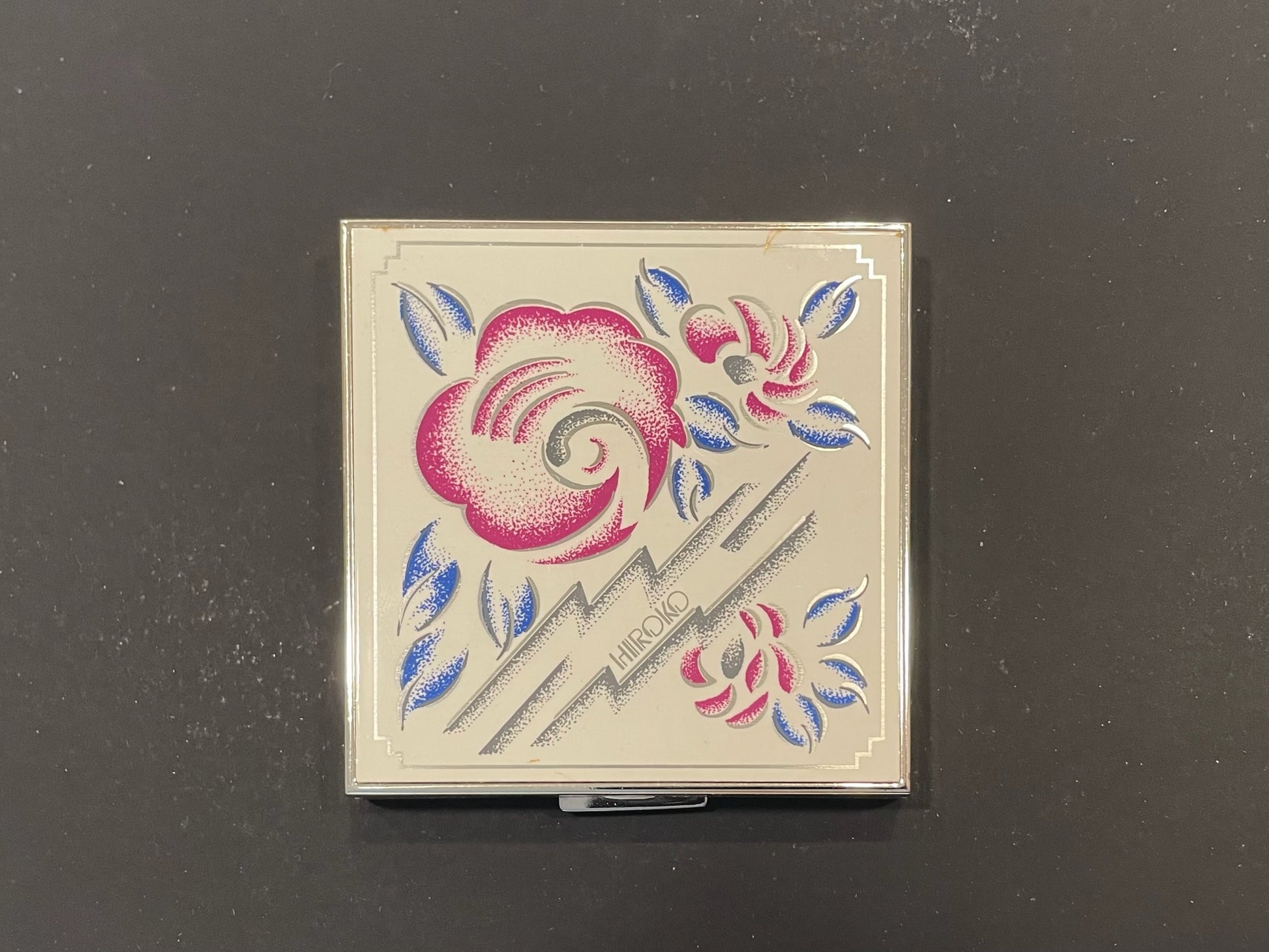 Koshino Hiroko Mirrored Powder Compact Floral Design