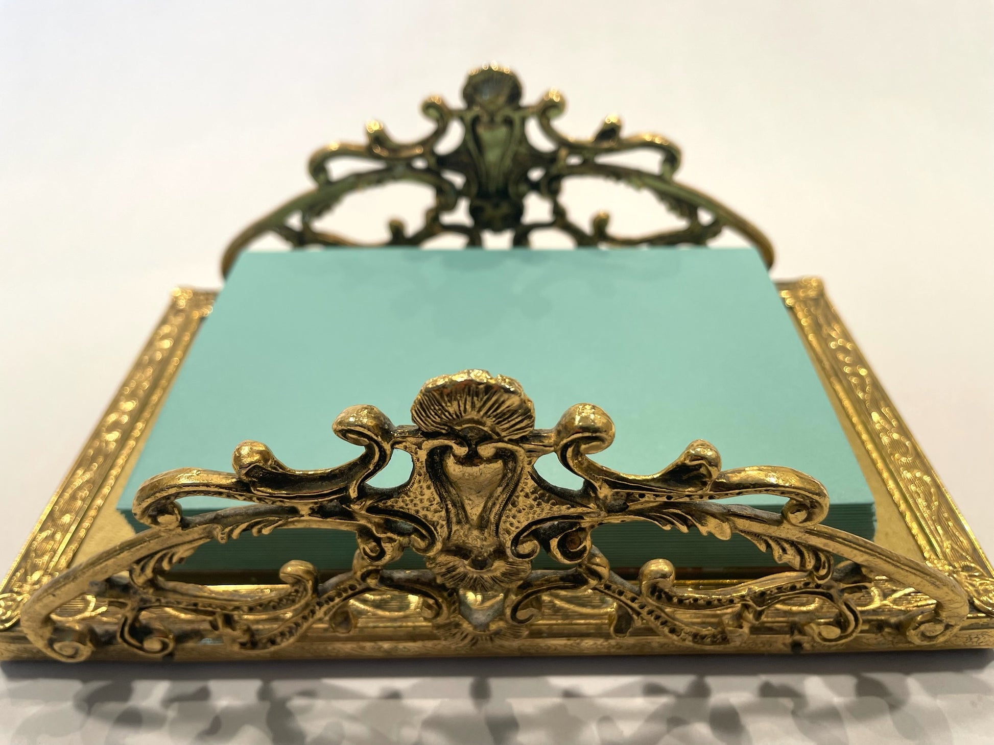 Mid Century Modern Filigree Brass Tray Table Decor