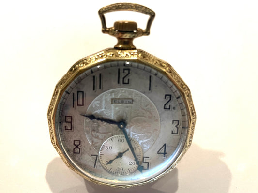Elgin Natl Watch Co USA Gold Plated 17 Jewles Vintage Pocket Watch