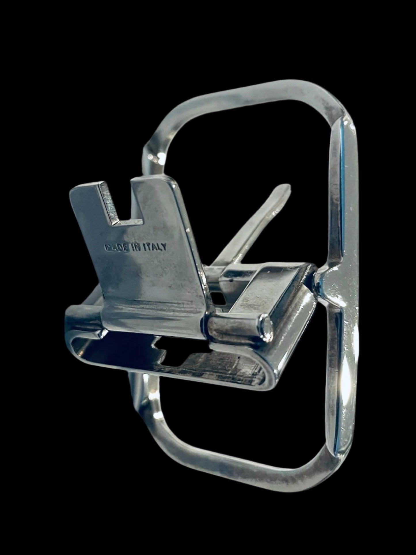 Two Vintage Silver Metal Bally Belt Buckles Made In Italy 