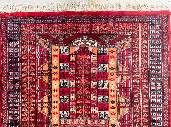 Turkman Area Rug Pile of Wool Tribal Art