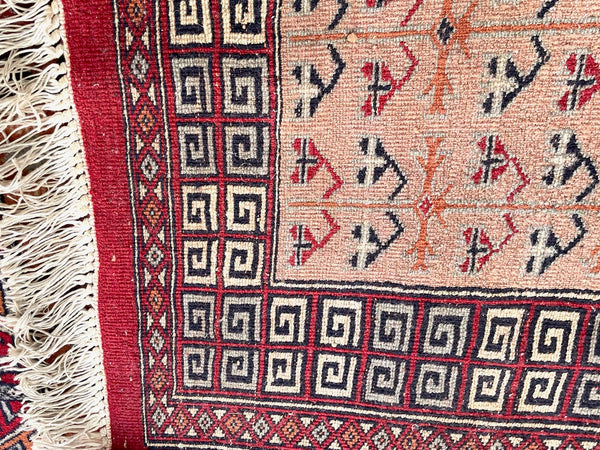 Turkman Area Rug Pile of Wool Tribal Art