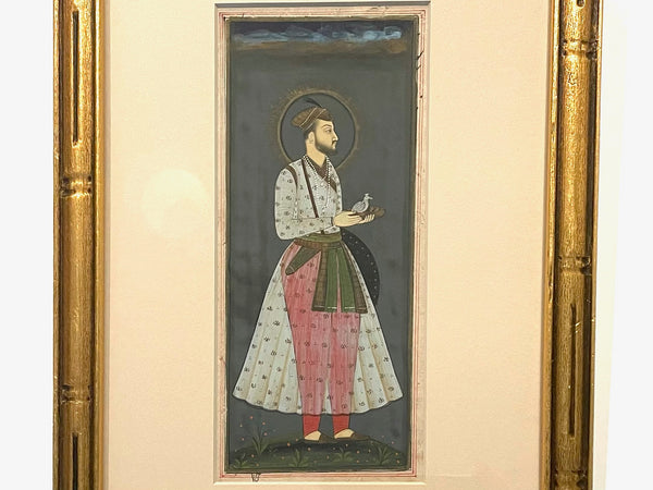 Persian Miniature Hand Painted Framed Portrait Manuscript Art