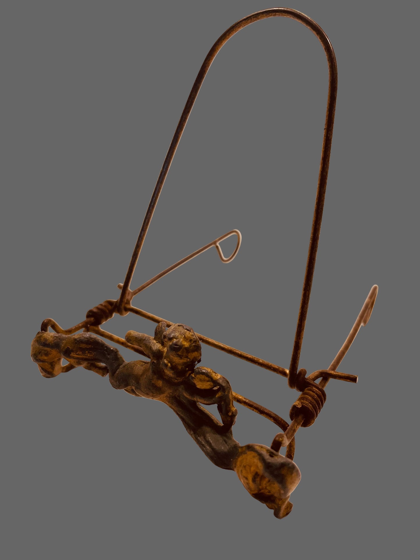 Bronze Cherub Easel With Signature 