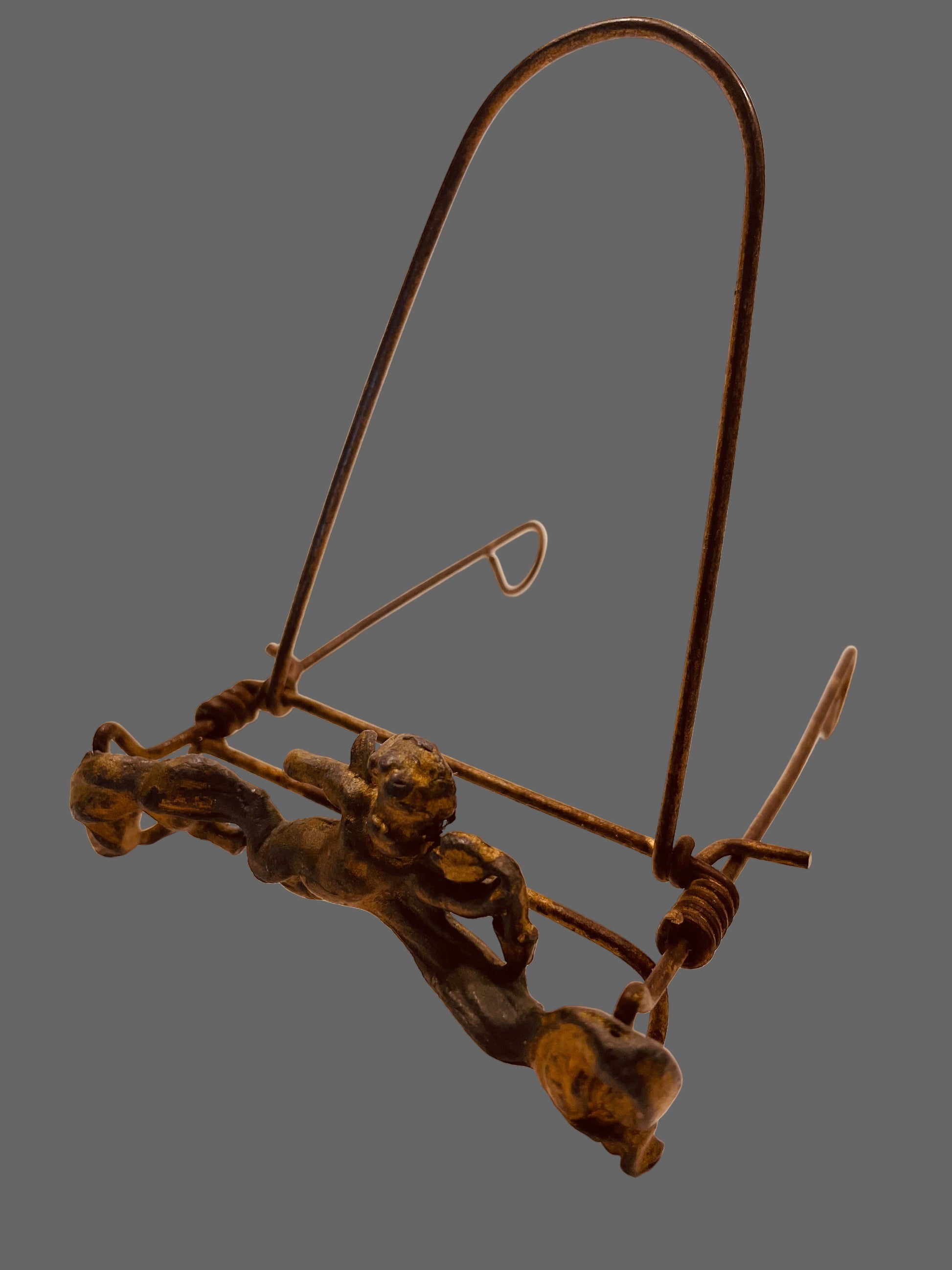 Bronze Cherub Easel With Signature 