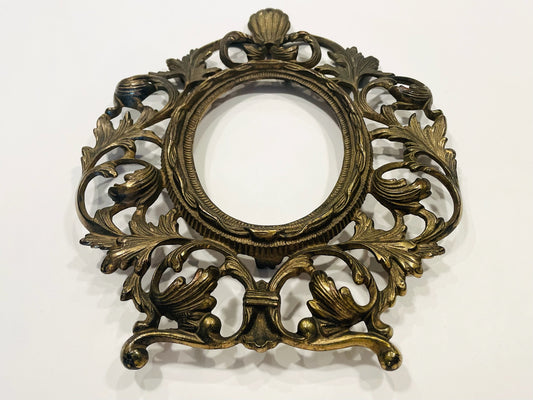 Rococo Style Acanthus Crested Bronze Picture Frame Marked Warner Numbered