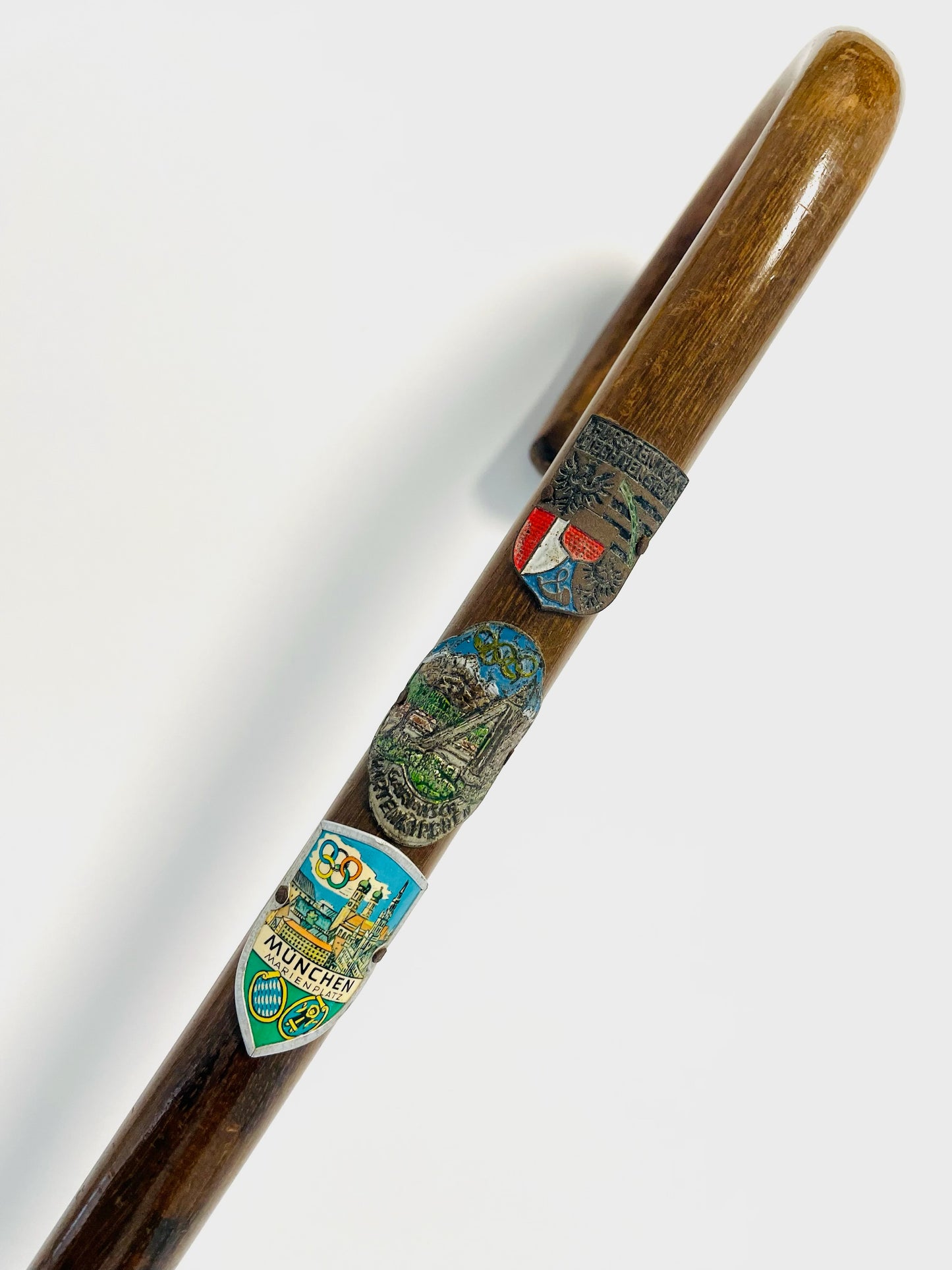 Munich Olympic 1972 Enamel Shields Symbols Walking Stick
