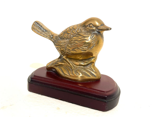 Brass Birds Elaborate Statues Bookends On Mahogany Stands
