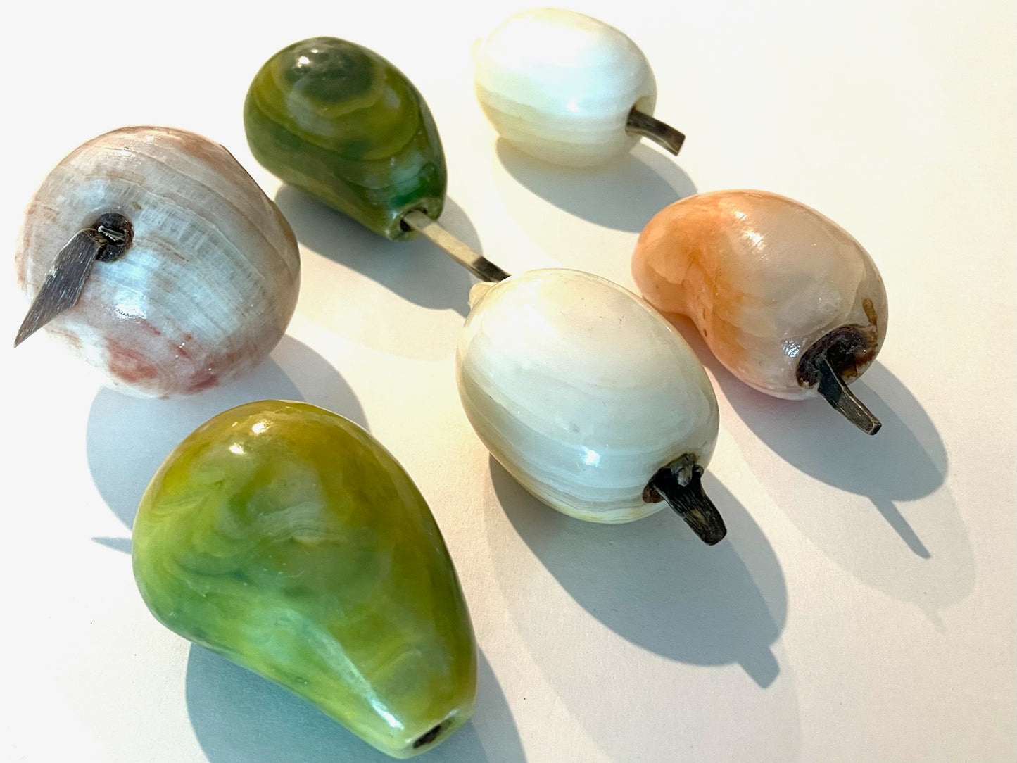 Hard Stone Stemmed Various Fruits Group Chalcedony Style