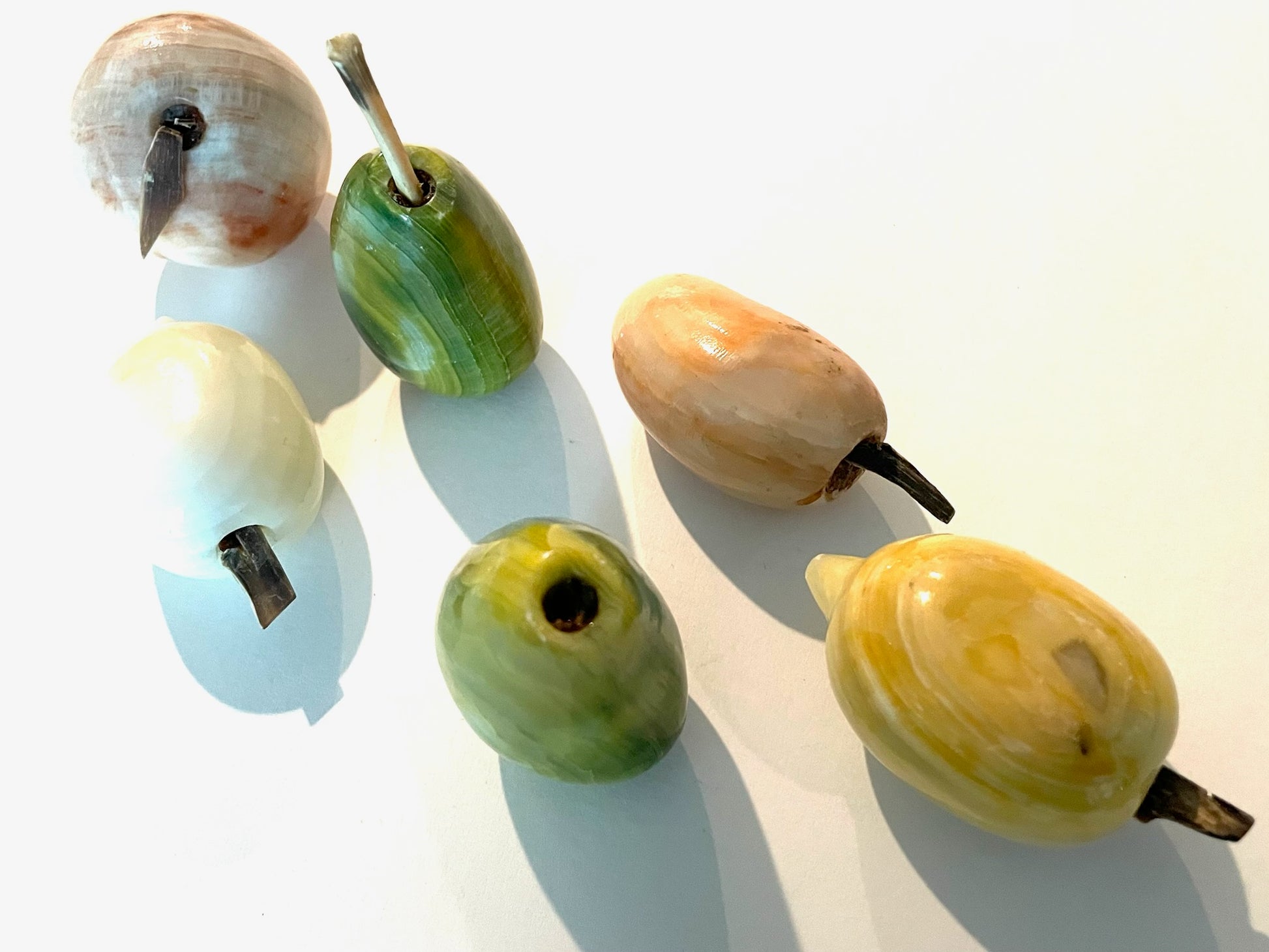 Hard Stone Stemmed Various Fruits Group Chalcedony Style