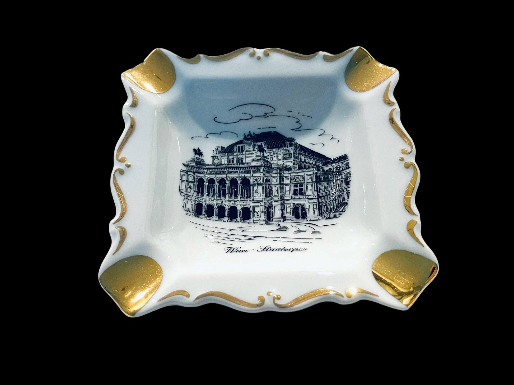 Vienna State Opear House Ashtray Hand Made Hassenpflug Wien Porcelain