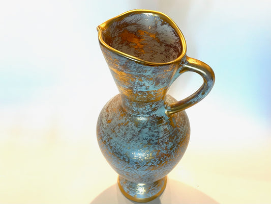Stangl Hand Painted Antique Gold Ceramic Pitcher Trenton USA