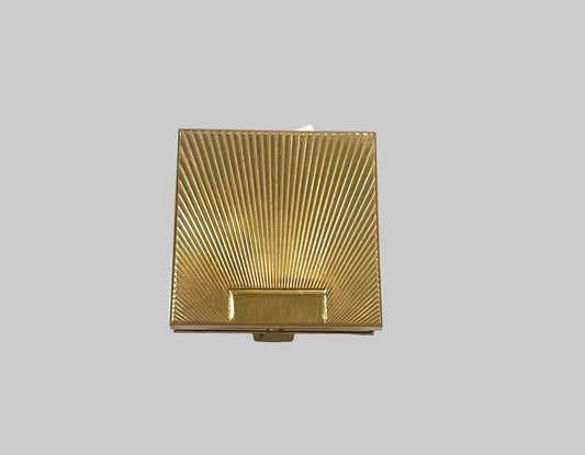 Volupte USA Mid Century Modern Brass Mirrored Miniature Powder Compact 