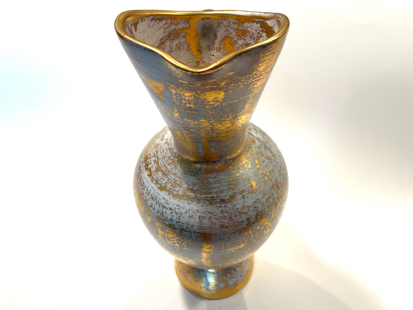 Stangl Hand Painted Antique Gold Ceramic Pitcher Trenton USA