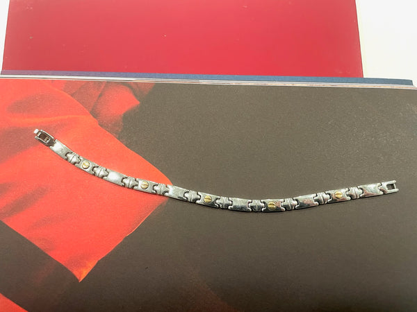 Stainless Steel Gold Nail Head Bar Bracelet