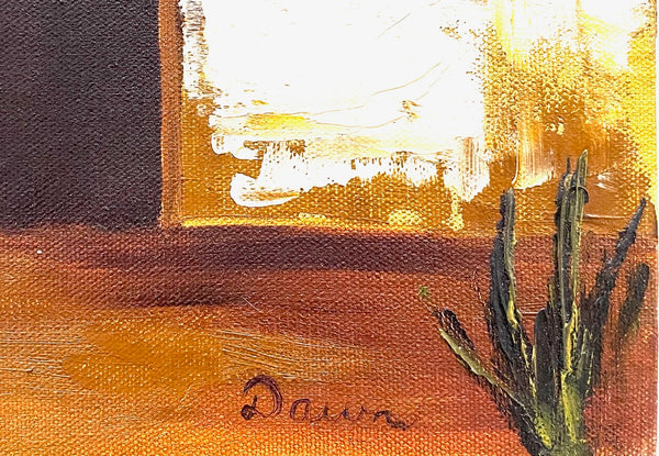 Mission San Carlos Carmel California Impressionist Painting Oil On Canvas Signed Dawn