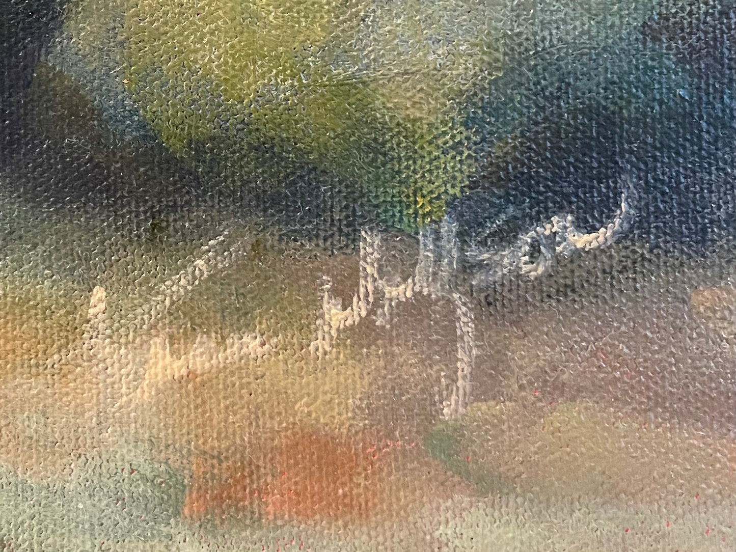 Red Tile Roofs By Karen Wolfson Impressionist Signed Oil On Canvas
