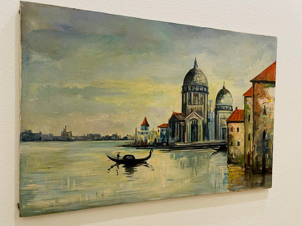 Venice Grand Canal Impressionist Oil On Canvas Signed Bigi