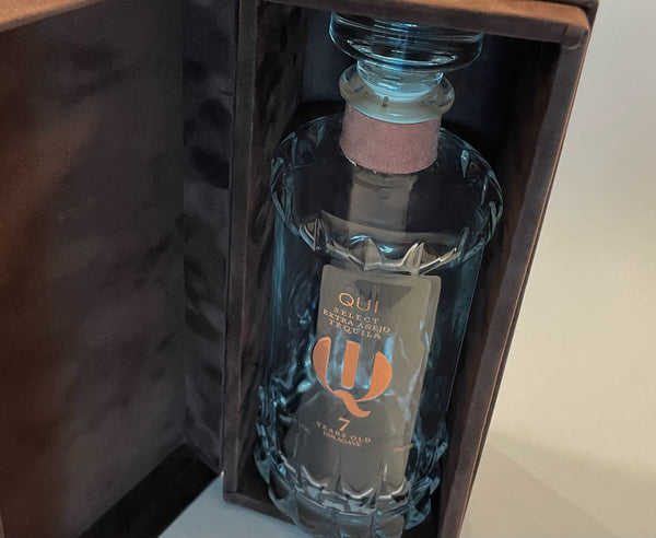 QUI Select Extra Anejo Liquor Glass Bottle Empty In Case