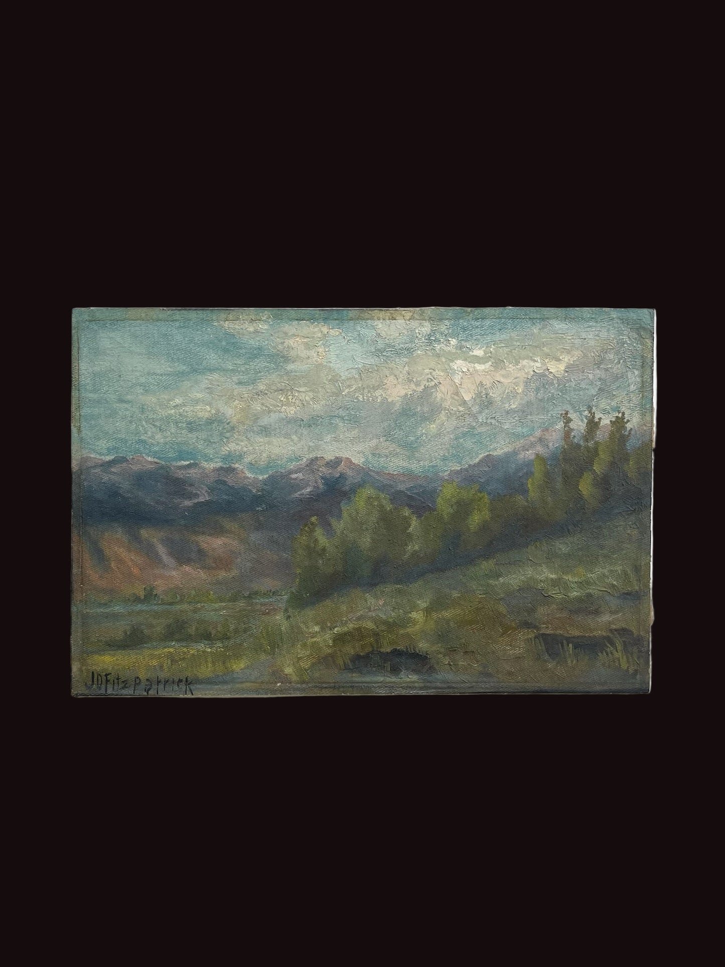 JD Fitzpatrick Landscape Painting Oil On Board Original Frame