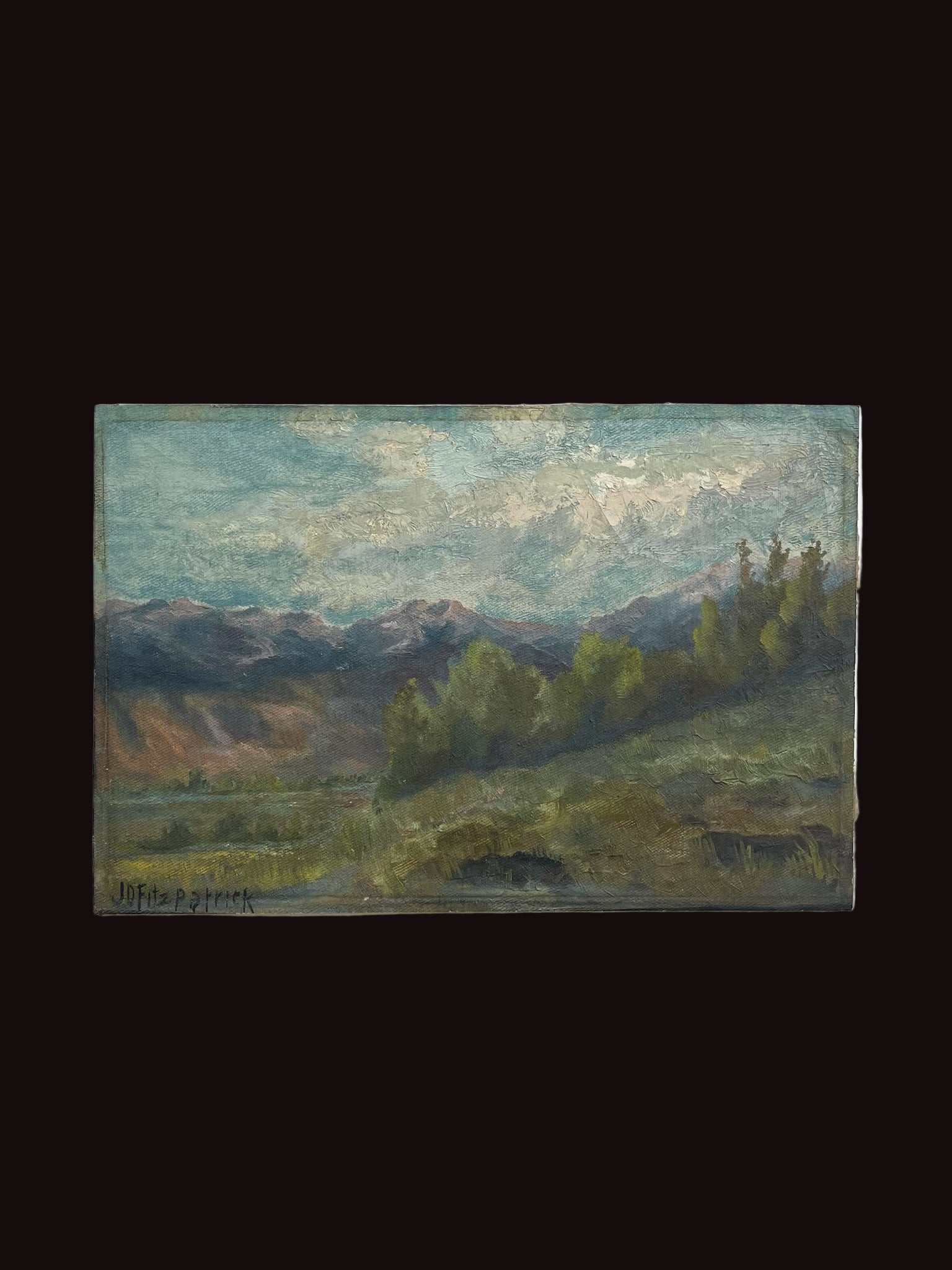 JD Fitzpatrick Landscape Painting Oil On Board Original Frame