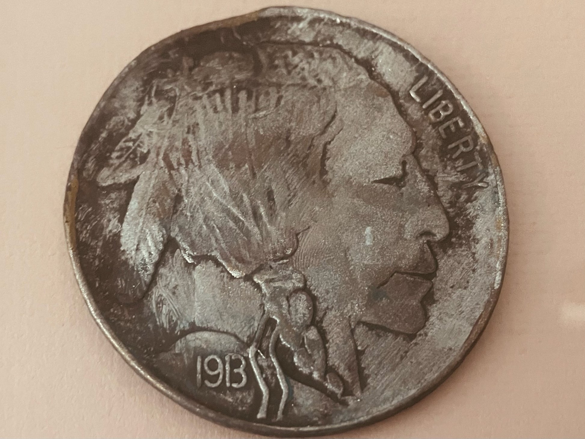 Iconic 1913 Buffalo Nickel American Liberty Encased Framed Art