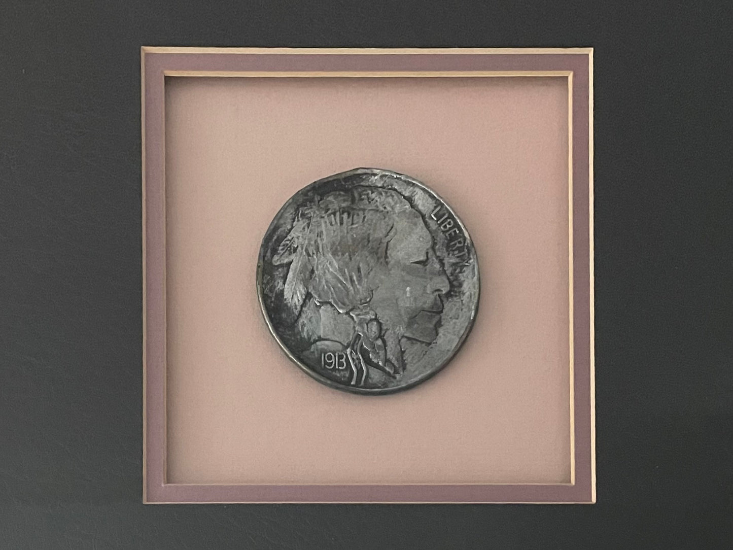 Iconic 1913 Buffalo Nickel American Liberty Encased Framed Art