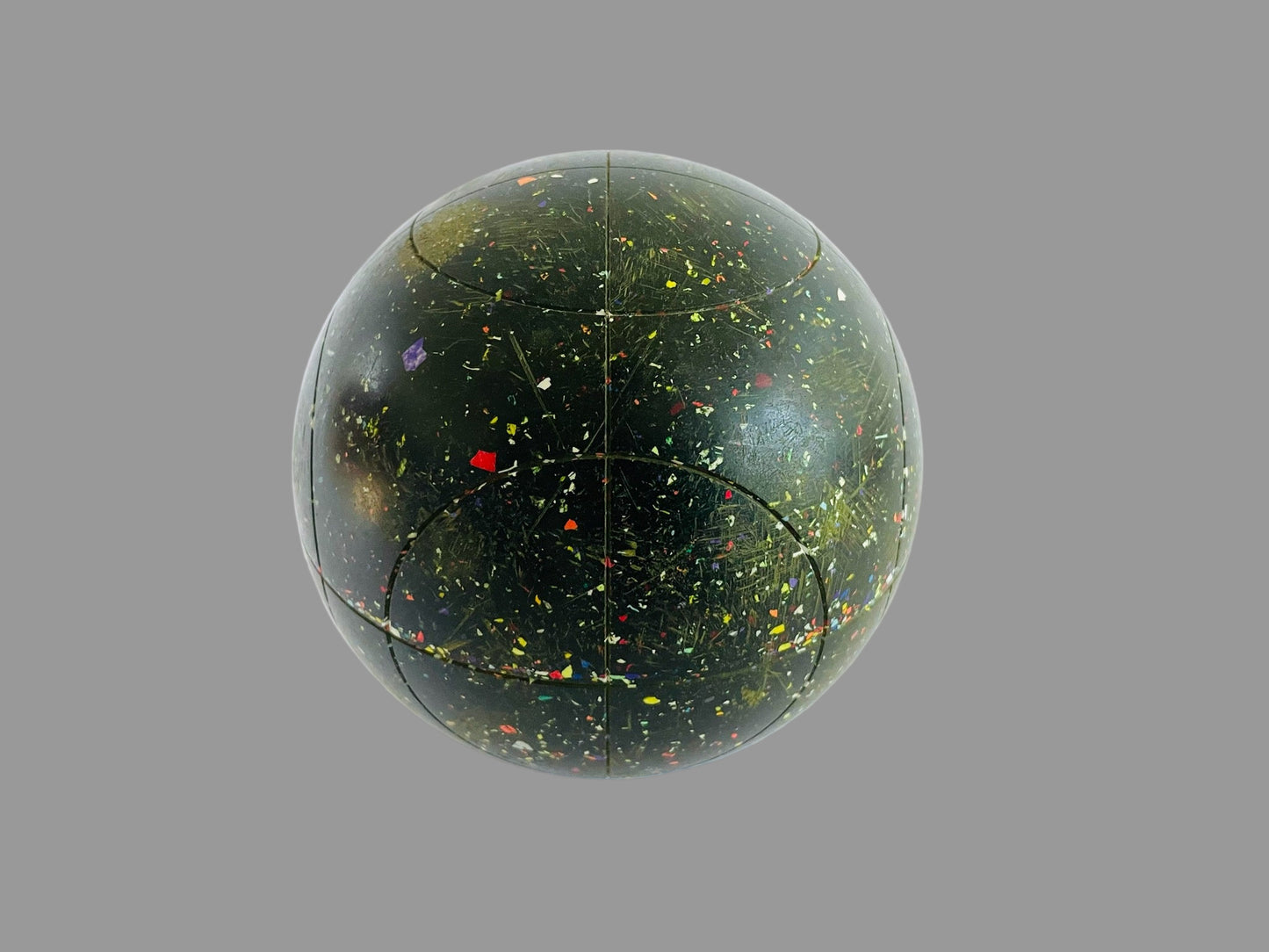 Green Marbleized Textured Decorative Bocce Ball Made In Italy