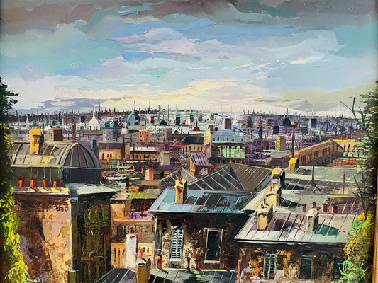 Impressionist Paris Cityscape Oil On Canvas Signed Valera