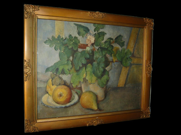 Still Life Print Impressionist Fruit Flowers Plant