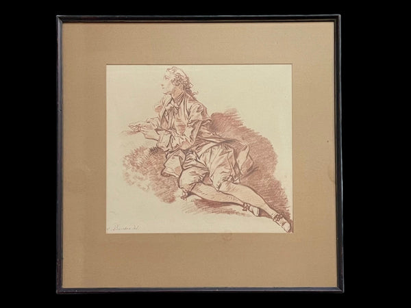 After Francois Boucher Young Man Sitting On The Ground Print